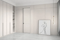 Portes intérieures en bois massif MDF avec placage en mélamine couleur noyer moderne, isolation phonique pour chambre et école