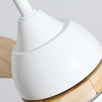 Ventilateur de plafond LED à télécommande à 5 vitesses en bois massif avec moteur électrique CC de 52 pouces pour usage domestique