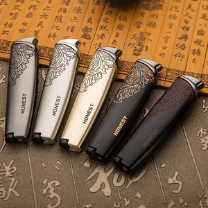 JOFI Metal <b>Lighter</b> Black Gold <b>Windproof</b> Refillable Cigar Accessory Portable Outdoor Use - Product Image 4