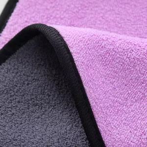 Serviette de lavage de voiture en microfibre tissée double face en velours corail écologique, douce, à séchage rapide, forte absorption d'eau, pour la maison - Product Image 2