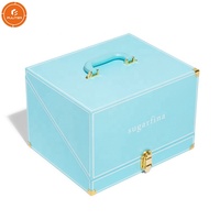 Boîte en cuir PU personnalisée, 9 boîtes acryliques, cadeau, emballage de bonbons, pour fête de mariage, pièces