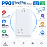 P901 Kartu ID Pintar GPS Walkie Talkie 4G LTE Pelacak dengan SOS Interkom Global Pelacakan GPS dan OTA