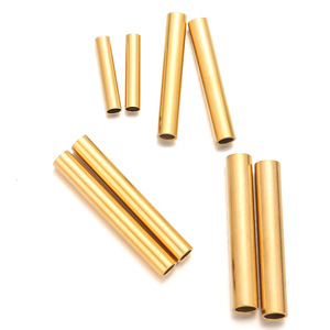 Cuentas de Tubo Hueco |   Tubo espaciador de acero inoxidable chapado en oro PVD de 18K para la fabricación de collares, pulseras y joyas DIY - Product Image 4