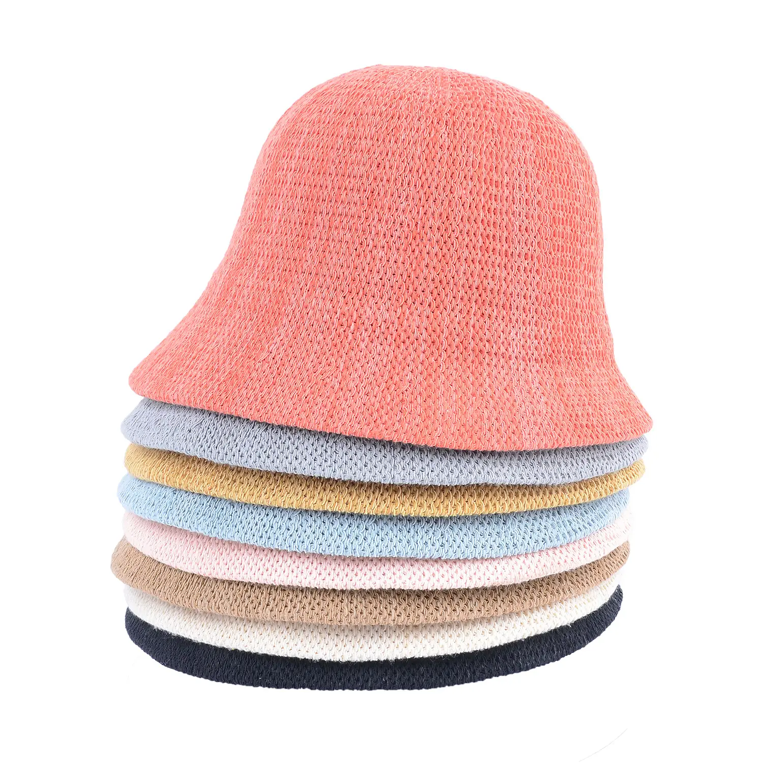 New 9 Colorways Summer Bucket For Woman Best Matched Cotton Rope Summer Sun Hats For Woman Sun Protection Hat Wholesales