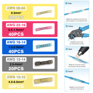 Kit de connecteurs à sertir thermosoudables, connecteurs de fils à sertir thermorétractables isolés et étanches, neufs, pour remplacement/réparation automobile - Product Image 4