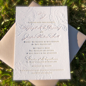 Invitación <span class=keywords><strong>de</strong></span> Boda Elegante y Minimalista con Grabado en Relieve, Impresa con Letterpress, para Ceremonia <span class=keywords><strong>de</strong></span> Boda Sencilla, Despedida <span class=keywords><strong>de</strong></span> Soltera, Fiesta <span class=keywords><strong>de</strong></span> Compromiso o Evento - Product Image 6