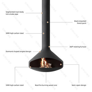 CRUISE Chimenea de madera colgante de 700mm Montado en el techo Truefire Estufa de vapor 3D Núcleo Moderno Quema de madera/Vapores electrónicos/Acohol - Product Image 5