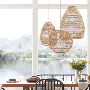 Rero fatto a mano moderno Rattan sud-est asiatico <span class=keywords><strong>lampadario</strong></span> di bambù per casa Hotel soggiorno ristorante con lampadina sorgente luminosa - Product Image 1