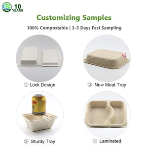2024 phân hủy sinh học compostable mía bã mía bột giấy mía dùng một lần Bộ Đồ Ăn Trưa hộp bữa ăn Takeaway container thực phẩm - Product Image 6