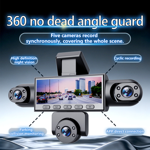 360 °   Cámara de Coche con Vista Panorámica de 5 Canales, Monitor de Estacionamiento UHD de 3.18 Pulgadas, Grabadora de Video con WiFi y Rastreo GPS Opcional - Product Image 2