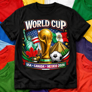 Camiseta Personalizada de la Copa Mundial de Fútbol 2026, Camiseta de Fútbol de EE. UU., Canadá y México con Logotipo y Nombre Personalizados, Unisex, para Fanáticos del Fútbol - Product Image 1