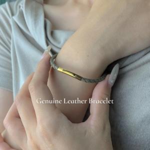 <span class=keywords><strong>OYA</strong></span> Design semplice pelle di pecora in vera pelle e acciaio inossidabile fibbia in pelle bracciale di corda per gli uomini delle donne - Product Image 5