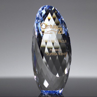 Plaque de récompense ronde en cristal personnalisée pour la reconnaissance des employés et les anniversaires d'entreprise
