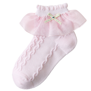 Ventas directas de fábrica Estilo coreano barato Medias encantadoras Encaje Volantes Arco Calcetines de bebé - Product Image 3