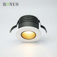 Spot encastré LED COB anti-éblouissement en aluminium mini 3W 1W pour plafond et armoire
