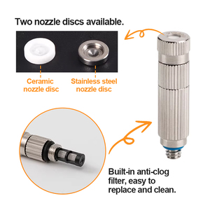 Boquilla de pulverización de agua de alta presión de latón niquelado de 3/16 pulgadas para enfriamiento por nebulización exterior, boquilla atomizadora de tres secciones - Product Image 4