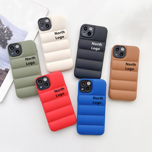 2024 Down Jacket 3D Silicone Brand Puffer Phone Case for iPhone 15 14 13 12 Pro 11 Promax XS ShockProof Protect Phone Cases