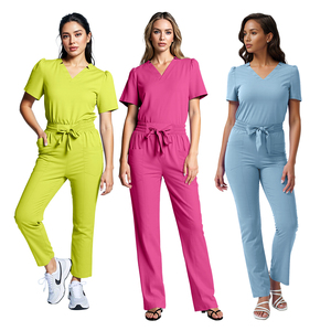 OEM set da <span class=keywords><strong>infermiera</strong></span> ospedaliera scrub in Spandex in poliestere leggero e resistente alla moda con stampa personalizzata - Product Image 1