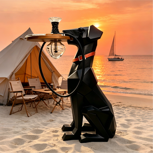 Luxury Black Geometric Dog Portable Shisha Set 100CM Resin Shisha <b>Hookah</b> Set Arabic <b>Hookah</b> Russian <b>Hookah</b> Pen In Stock - Product Image 1