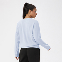 Groothandel Wafel Ronde Hals Sport Lange Mouw T-shirts Dames Losse Yoga Fitness Kleding Hardlopen Plus Size Atletiek Shirt