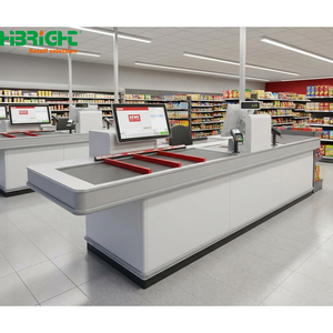 Modern Retail <b>Checkout</b> <b>Counter</b> Cashier Desk POS Terminal <b>Counter</b> for Supermarket Hypermarket - Product Image 1