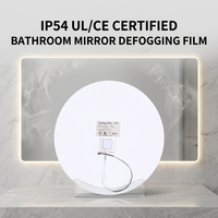 Film chauffant anti-buée pour miroir, rond, en PET, pour miroir de salle de bain, armoire à miroir, miroir intelligent, étanche, certifié UL CE