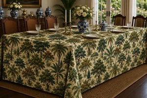 Mantel de mesa con estampado de bosque, mantel de algodón estampado de primera calidad, cubierta decorativa para mesa de comedor, para cocina, hogar, restaurante, fiesta de boda - Product Image 5