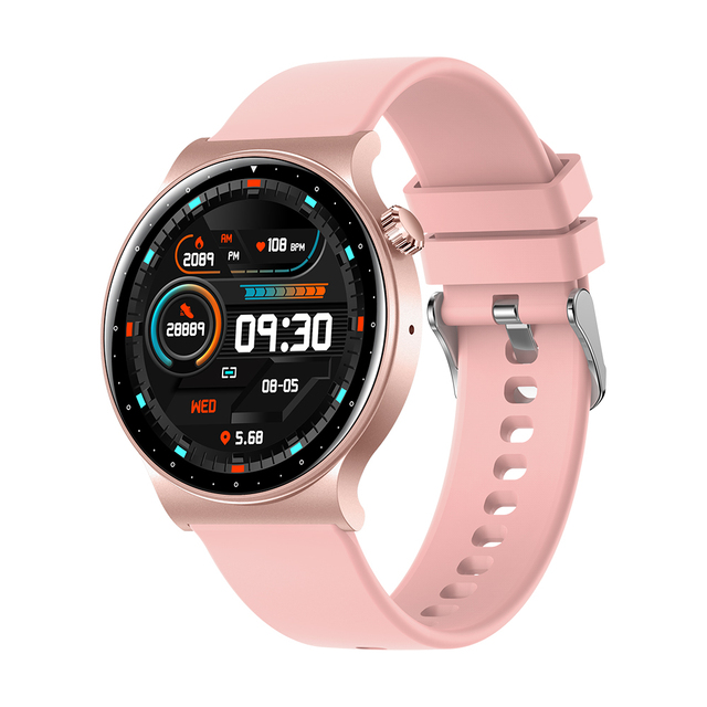 Cheap Round BT Call Smart Watch KR08 with True Heart Rate test Dafit APP 230 Long Battery Life Ladt Bracelet Smartwatch PK KC08