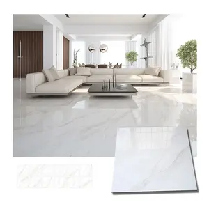 Carreaux de maison sol en porcelaine aspect marbre poli pour recouvrir le sol du salon