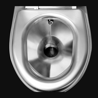 Kuge Factory Wholesale 580mm P Trap Sanitary Wares Bathroom Stainless Steel Water Closet Toilet With Bidet in Stock