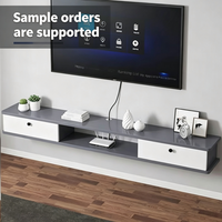 Meuble TV mural minimaliste moderne et simple avec rangement suspendu, unité murale flottante pour salon et étagère pour décodeur