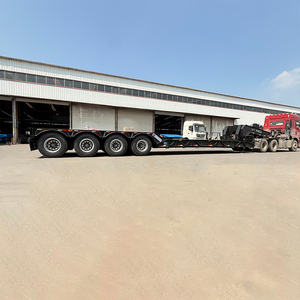 Semirremolque de <span class=keywords><strong>plataforma</strong></span> baja de 16m y 4 ejes, 28t, con tren de aterrizaje de servicio pesado y cuello de cisne desmontable para transporte de maquinaria de movimiento de tierras - Product Image 5
