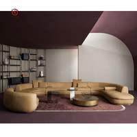 TT OEM & ODM personnalisé usine vente en gros moderne Villa hôtel projet salon de luxe canapé modulaire en velours rose