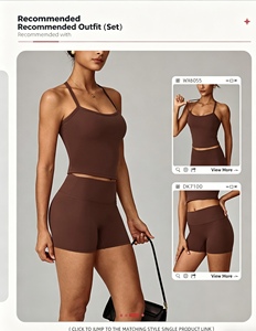 ชุดโยคะ 2 ชิ้น ขายส่ง สำหรับผู้หญิง เสื้อชั้นในกีฬาระบายอากาศ กางเกงเลกกิ้งเอวสูง ชุดออกกำลังกาย ชุดโยคะ กางเกงขาสั้น - Product Image 1