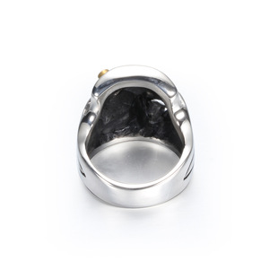 Anillo de Acero de Titanio para Hombre con Diseño de Calavera, 26MM, Dos Tonos, con Incrustaciones de Diamantes, Joyería de Moda para Regalo - Product Image 5
