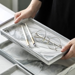 Bandeja de cerámica moderna para joyería, baño, decoración de hotel, <span class=keywords><strong>forma</strong></span> hexagonal redonda <span class=keywords><strong>Rectangular</strong></span> - Product Image 4