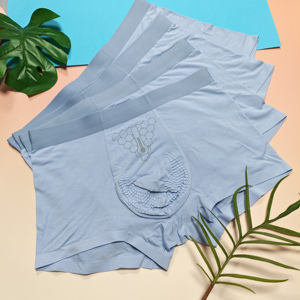 Calzoncillos bóxer para hombre con diseños personalizados, en oferta, color blanco y azul, ropa interior de alta calidad, de secado rápido, transpirable, con logotipo personalizado - Product Image 1