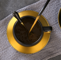 Tasse à café expresso en céramique de couleur noire faite à la main pour restaurant Vente en gros Europe