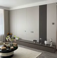 Rejilla de Seis Paneles de Fibra de Bambú, Moderna, Cóncava y Convexa, Impermeable y Resistente a la Humedad, Panel de Pared de 150 Rejillas