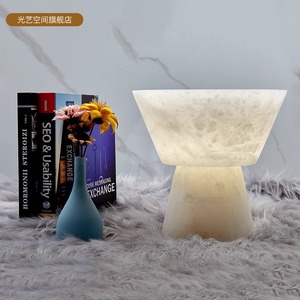 Lampe de table en marbre importé d'Espagne, E27 LED, protection des yeux, pour chambre à coucher, bureau, chevet, lecture - Product Image 4