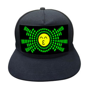 Personalizado concierto fiesta EL Panel resplandor Hip Hop sombreros móvil Emojis LOGO imagen luminosa gorras de béisbol ventilador interactivo iluminar sombreros - Product Image 6