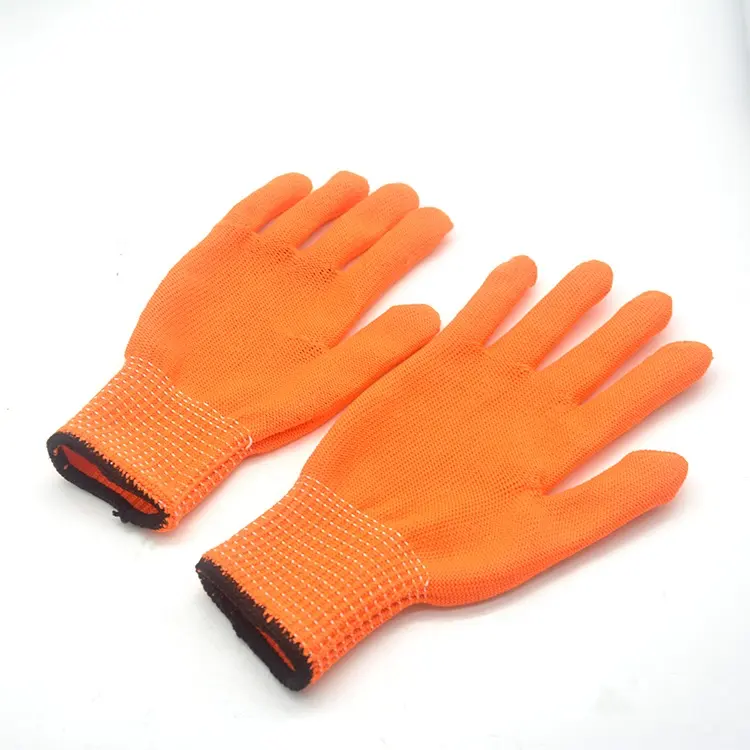 Luvas protetoras para trabalho em atacado, luvas respiráveis e antiderrapantes de design em cores laranja para jardim e trabalho