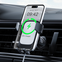 Cargador inalámbrico de coche de 15W OEM de fábrica y soporte de teléfono con cargador de ventilación de coche inalámbrico para una carga fácil