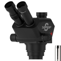SOPTOP 7060 Ultra tête trinoculaire 7-60X Simul focal Zoom continu stéréo Microscope PL10X/22mm oculaire pour téléphone PCB soudure