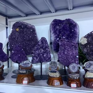 Gros morceaux bruts de grappe d'améthyste de haute qualité <span class=keywords><strong>grande</strong></span> <span class=keywords><strong>pierre</strong></span> de cristal de guérison naturelle pour la décoration - Product Image 1