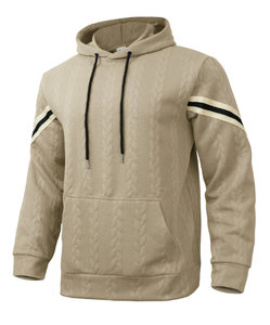 Pull à capuche pour homme tendance sport d'extérieur en jacquard lourd et chaud pour l'automne et l'hiver - Product Image 2
