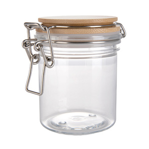 La tapa con bisagras vacía más popular, tarros de plástico redondos de boca ancha PET transparente de 250ml - Product Image 4