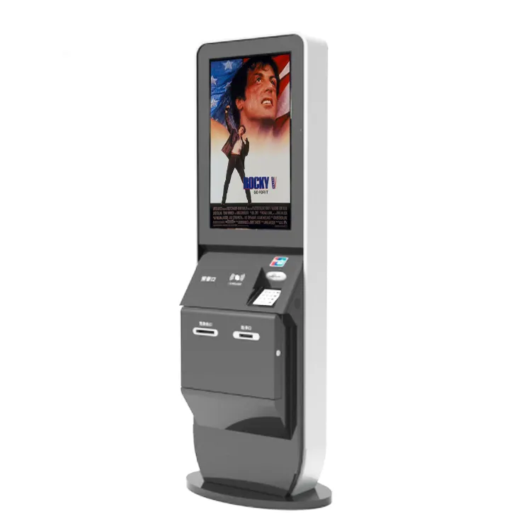 32/42 zoll touch screen selbst service ticket automaten bargeldlosen zahlung Kiosk maschine mit karte spender barcode scanner NFC reader