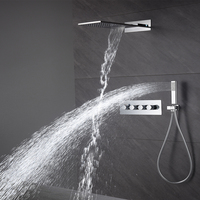 Kit de Douche Thermostatique Chromé 2026 en Promotion - Ensemble de Salle de Bain Soudé de Haute Qualité à 3 Fonctions avec Douchette Cascade et Douchette à Main