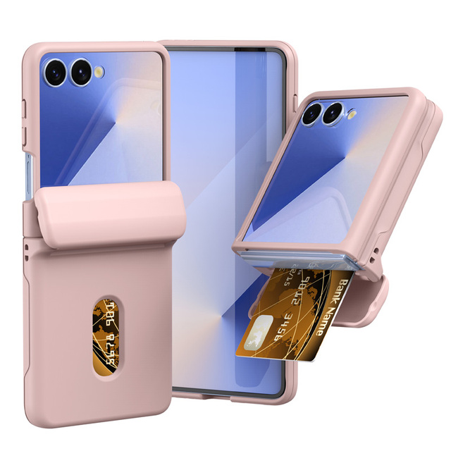 For Samsung Z Flip 7 Mobile Phone case Hinge Wallet Card All-inclusive Anti-fall Protective Cover for Z Flip 6 5 Phone case
